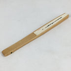Japanese Folding Fan Vtg Sensu Bamboo Frame Paper White Kanji Dream 4D566
