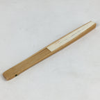 Japanese Folding Fan Vtg Sensu Bamboo Frame Paper White Kanji Dream 4D566