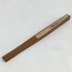 Japanese Folding Fan Vtg Sensu Bamboo Frame Shiny Paper Kanji 4D58
