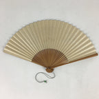 Japanese Folding Fan Vtg Sensu Bamboo Frame Silver Paper Birds 4D619