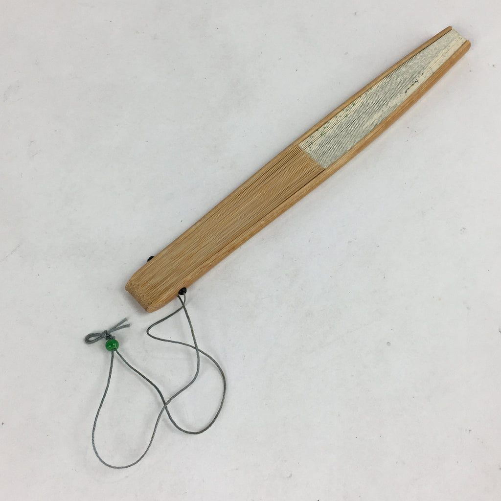 Japanese Folding Fan Vtg Sensu Bamboo Frame White Paper Cricket 4D596