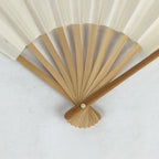 Japanese Folding Fan Vtg Sensu Bamboo Frame White Plain Paper 4D608