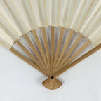 Japanese Folding Fan Vtg Sensu Bamboo Frame White Plain Paper 4D622