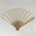 Japanese Folding Fan Vtg Sensu Bamboo Frame White Plain Paper 4D622