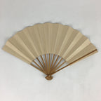 Japanese Folding Fan Vtg Sensu Bamboo Frame White Plain Paper 4D623