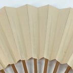 Japanese Folding Fan Vtg Sensu Bamboo Frame White Plain Paper 4D623