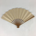 Japanese Folding Fan Vtg Sensu Bamboo Frame White Plain Paper 4D623