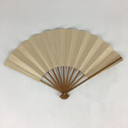 Japanese Folding Fan Vtg Sensu Bamboo Frame White Plain Paper 4D623