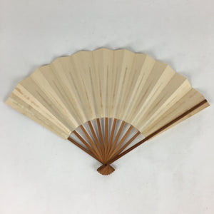 Japanese Folding Fan Vtg Sensu Bamboo Frame White Plain Paper 4D625