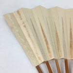 Japanese Folding Fan Vtg Sensu Bamboo Frame White Plain Paper 4D628