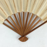 Japanese Folding Fan Vtg Sensu Bamboo Frame White Plain Paper 4D628