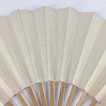 Japanese Folding Fan Vtg Sensu Bamboo Frame White Plain Paper 4D630