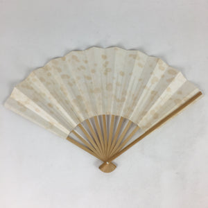 Japanese Folding Fan Vtg Sensu Bamboo Frame White Plain Paper 4D632