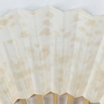 Japanese Folding Fan Vtg Sensu Bamboo Frame White Plain Paper 4D632