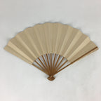 Japanese Folding Fan Vtg Sensu Bamboo Frame White Plain Paper 4D633