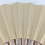 Japanese Folding Fan Vtg Sensu Bamboo Frame White Plain Paper 4D633