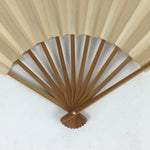 Japanese Folding Fan Vtg Sensu Bamboo Frame White Plain Paper 4D633
