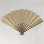Japanese Folding Fan Vtg Sensu Bamboo Frame White Plain Paper 4D633