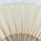 Japanese Folding Fan Vtg Sensu Bamboo Frame White Plain Paper 4D634