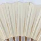 Japanese Folding Fan Vtg Sensu Bamboo Frame White Plain Paper 4D635