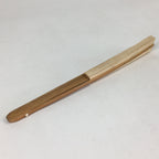 Japanese Folding Fan Vtg Sensu Bamboo Frame White Plain Paper 4D635