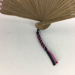 Japanese Folding Fan Vtg Sensu Fabric Bamboo Frame COMME CA DU MODE 4D513