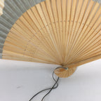 Japanese Folding Fan Vtg Sensu Japanese Paper Washi Bamboo Frame Gray 4D514