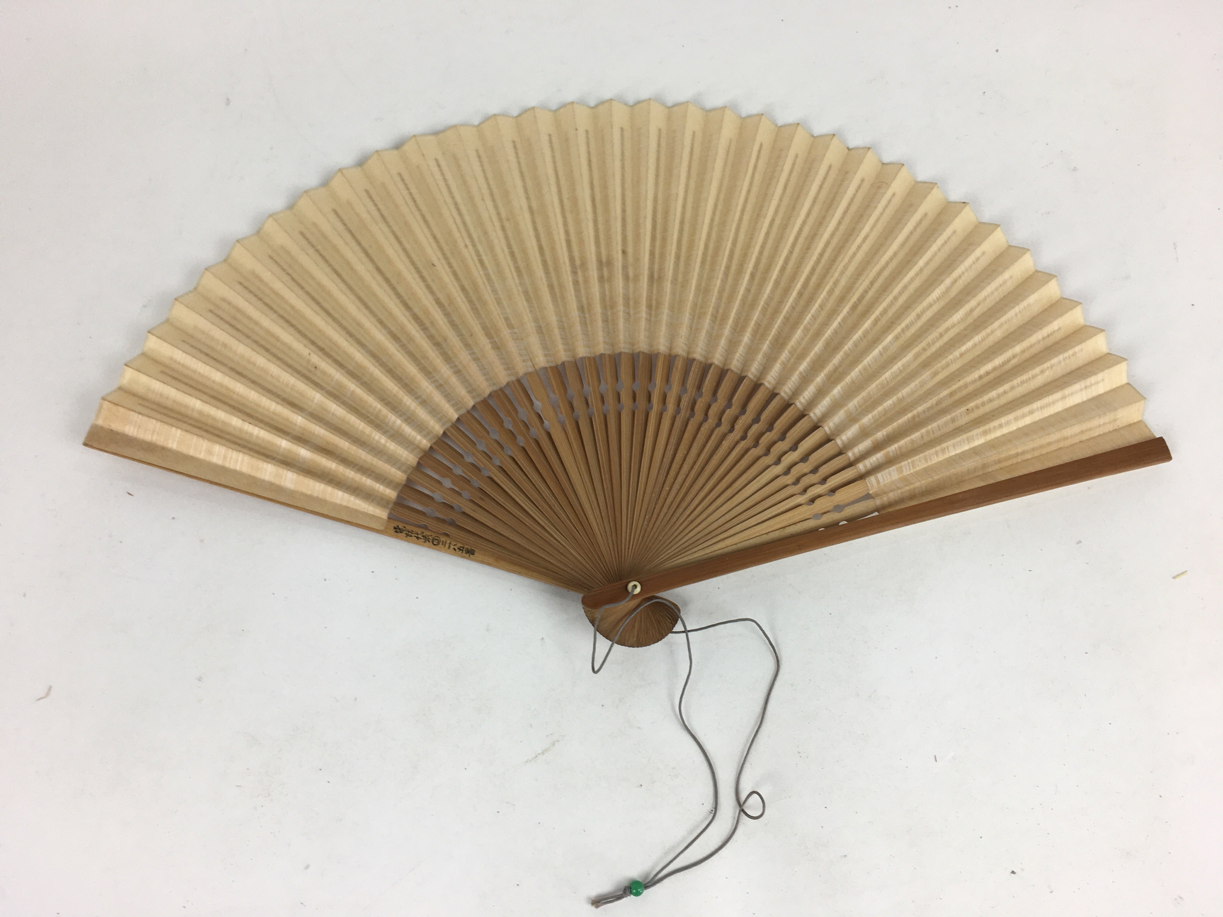 Japanese Folding Fan Vtg Sensu Paper Bamboo Frame Black Cricket 4D523