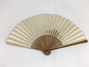 Japanese Folding Fan Vtg Sensu Paper Bamboo Frame Boatman Kanji 4D524