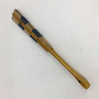 Japanese Folding Fan Vtg Sensu Paper Bamboo Frame Gold Blue Whirlpool 4D483