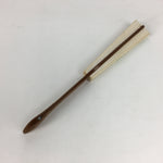 Japanese Folding Fan Vtg Sensu Paper Bamboo Frame Gold Shiny Bamboo 4D501