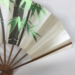 Japanese Folding Fan Vtg Sensu Paper Bamboo Frame Gold Shiny Bamboo 4D501