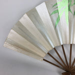 Japanese Folding Fan Vtg Sensu Paper Bamboo Frame Gold Shiny Bamboo 4D501
