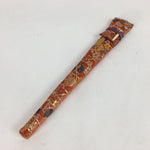 Japanese Folding Fan Vtg Sensu Paper Bamboo Frame Gold Stripes whirlpool 4D508