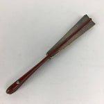 Japanese Folding Fan Vtg Sensu Paper Bamboo Frame Hand Drawn Picture 4D4502