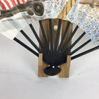Japanese Folding Fan Vtg Sensu Paper Bamboo Frame Ise-Jingu Shrine Festival 4D50