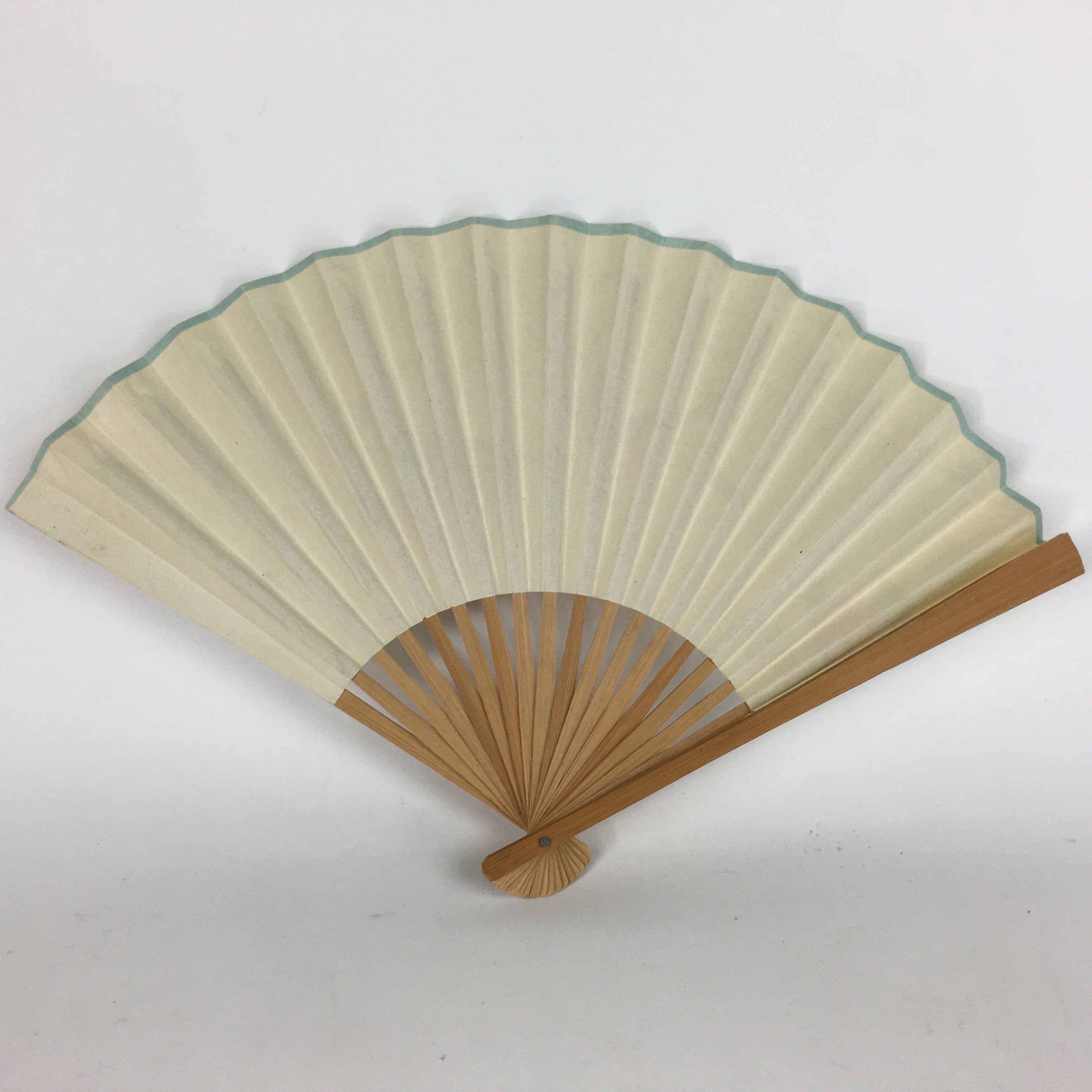 Japanese Folding Fan Vtg Sensu Paper Bamboo Frame Journey to the West 4D511