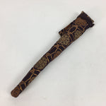 Japanese Folding Fan Vtg Sensu Paper Bamboo Frame Light Blue Cherry blossoms 4D5