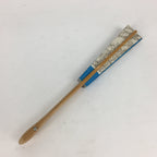 Japanese Folding Fan Vtg Sensu Paper Bamboo Frame Light Blue Gold Flower 4D490