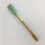 Japanese Folding Fan Vtg Sensu Paper Bamboo Frame Light Green Gradation 4D495