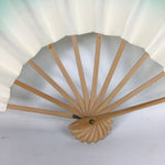 Japanese Folding Fan Vtg Sensu Paper Bamboo Frame Light Green Gradation 4D495