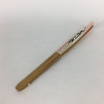 Japanese Folding Fan Vtg Sensu Paper Bamboo Frame Pink Gray Kanji 4D484