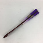 Japanese Folding Fan Vtg Sensu Paper Bamboo Frame Purple Silver Stream 4D492