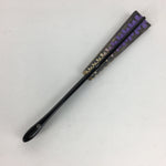 Japanese Folding Fan Vtg Sensu Paper Bamboo Frame Silver Purple Sakura 4D507