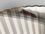 Japanese Folding Fan Vtg Sensu Paper Wood Frame Brush Mark 4D463