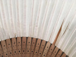 Japanese Folding Fan Vtg Sensu Paper Wood Frame Brush Mark 4D463