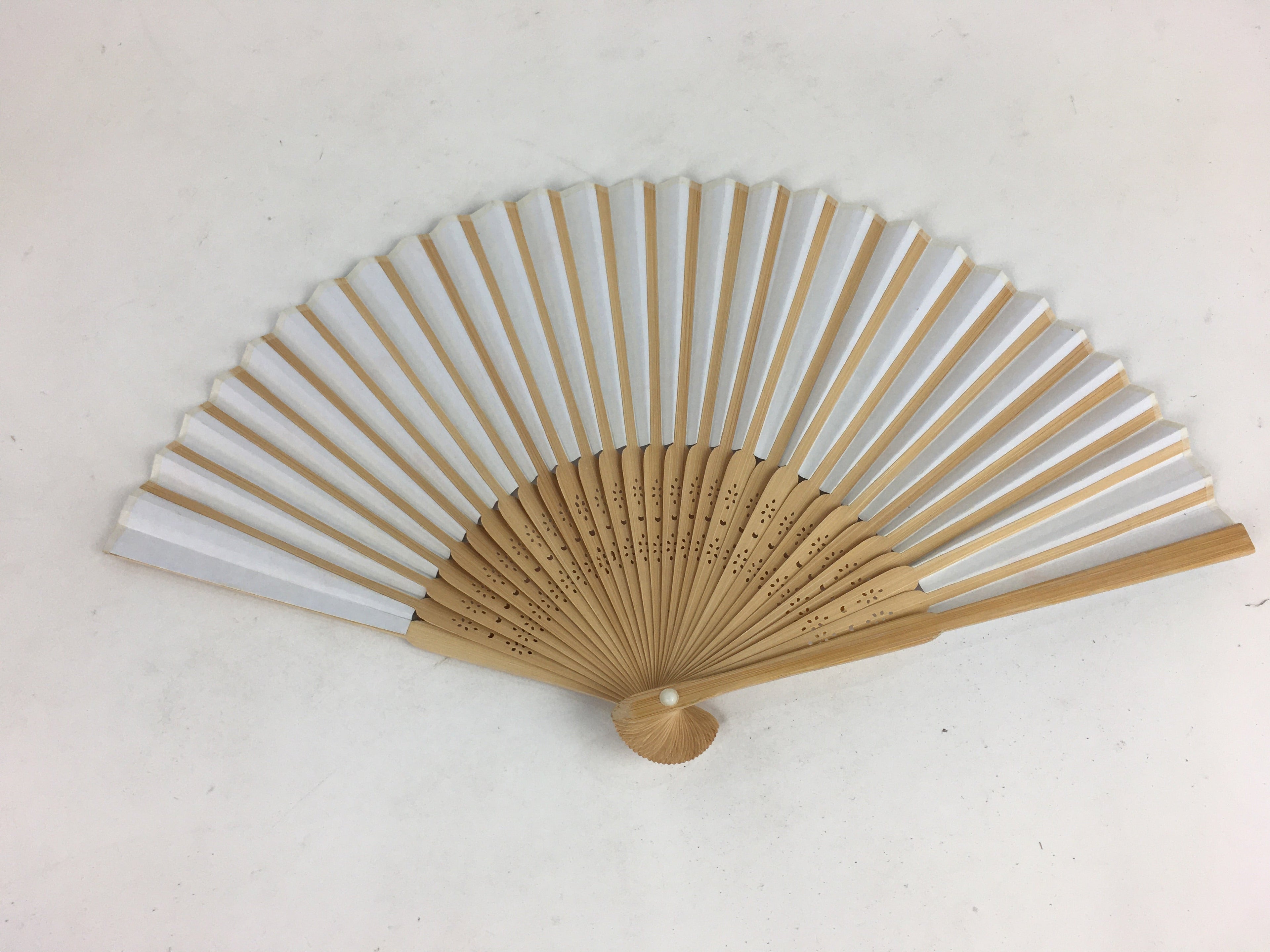 Japanese Folding Fan Vtg Sensu Vtg Paper Bamboo Frame Goldfish 4D529