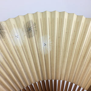 Japanese Folding Fan Vtg Sensu Vtg Paper Bamboo Frame National 4D544