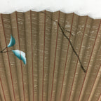 Japanese Folding Fan Vtg Sensu Vtg Paper Bamboo Frame Persimmon 4D531