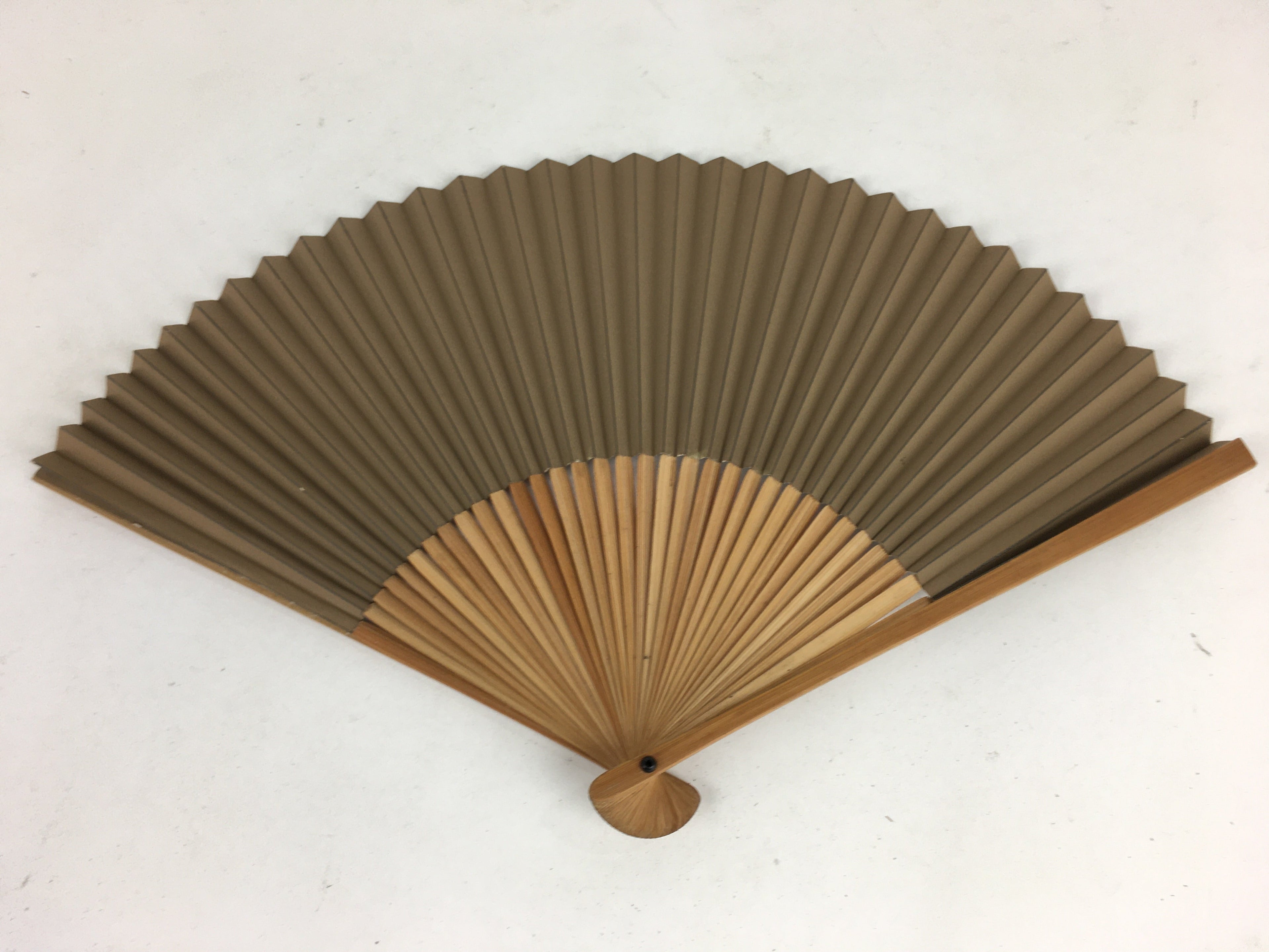 Japanese Folding Fan Vtg Sensu Vtg Paper Bamboo Frame Persimmon 4D531